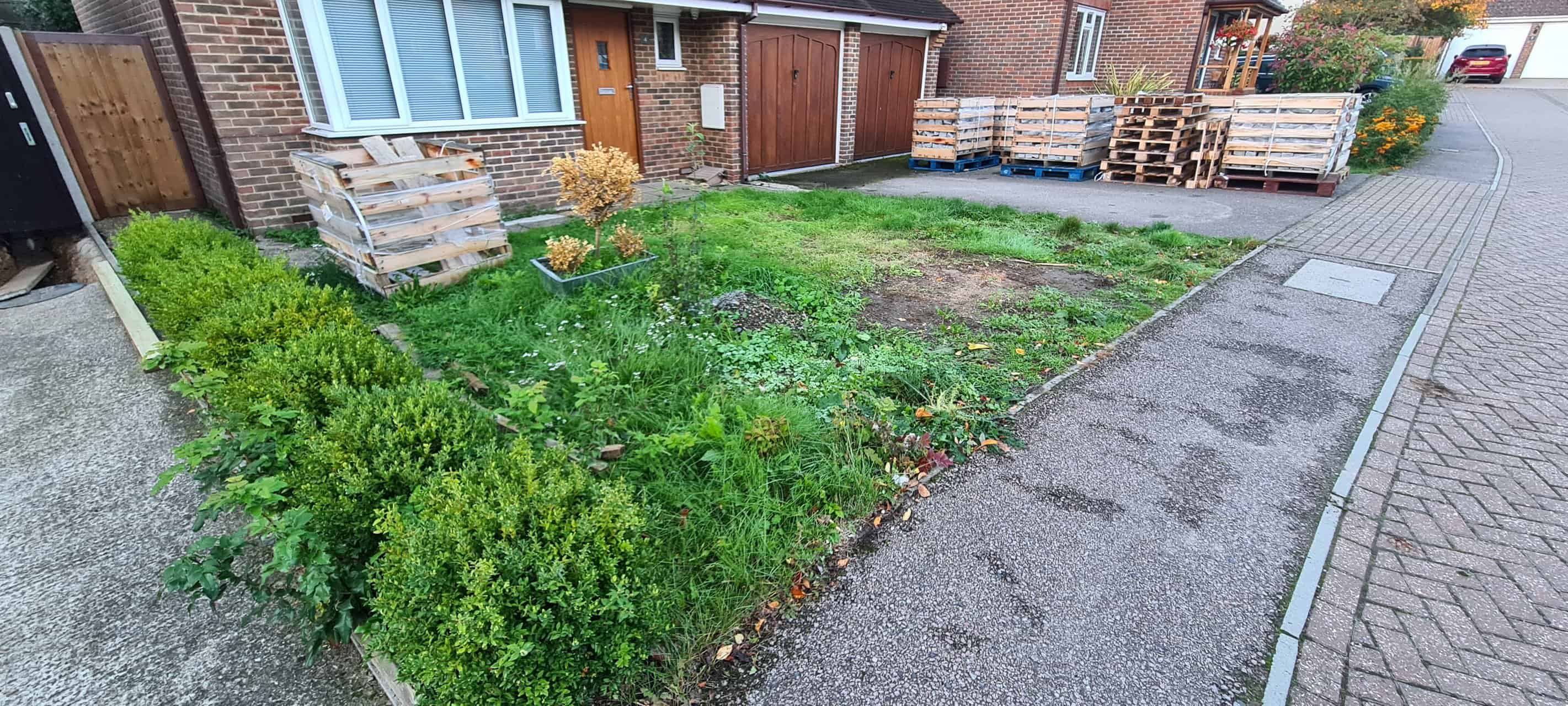 Front garden and drive before the works begin
