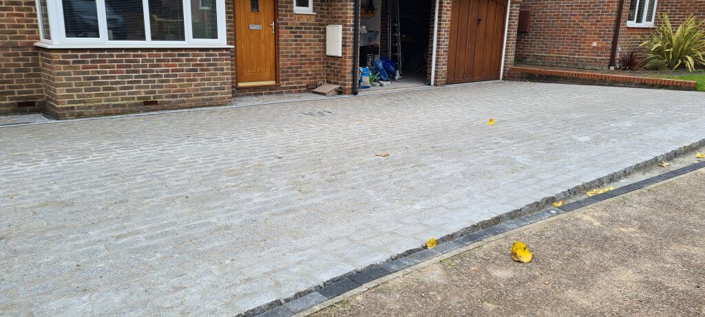 Thw driveway project is nearing completion